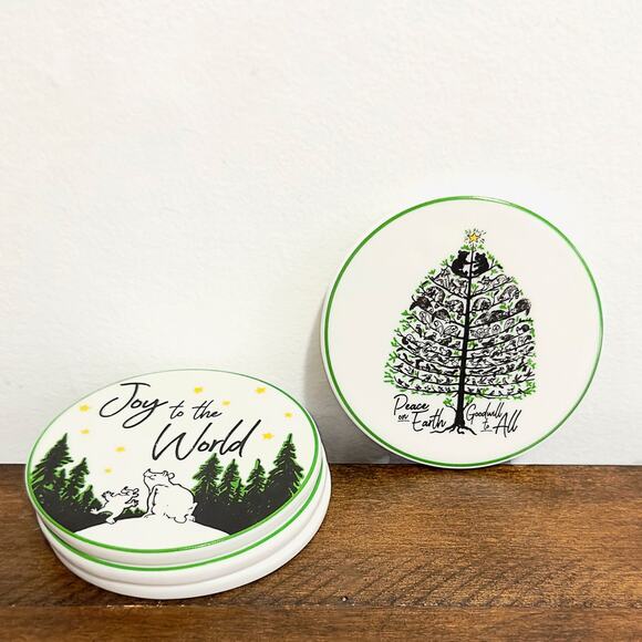 NWT: Godinger - Peace on Earth, Ceramic Christmas Coasters - Set of 4 - Picture 7 of 8